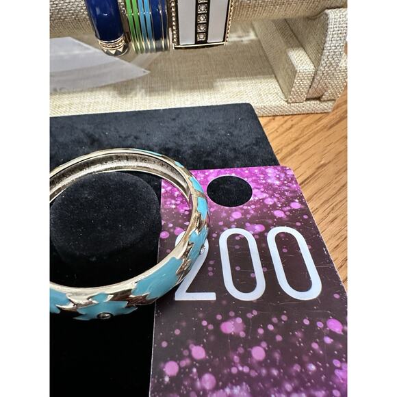 Sequin Nordstrom Multicolor Gold Tone Statement Enamel Bangle Bracelet # 200 - Picture 3 of 3